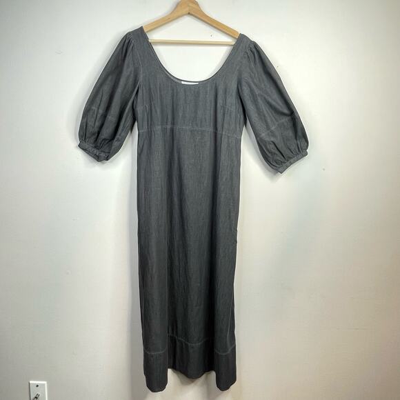 Rachel Comey x Target Gray Chambray Puff Sleeve Rustic Midi Dress womens 4 new - Picture 2 of 12